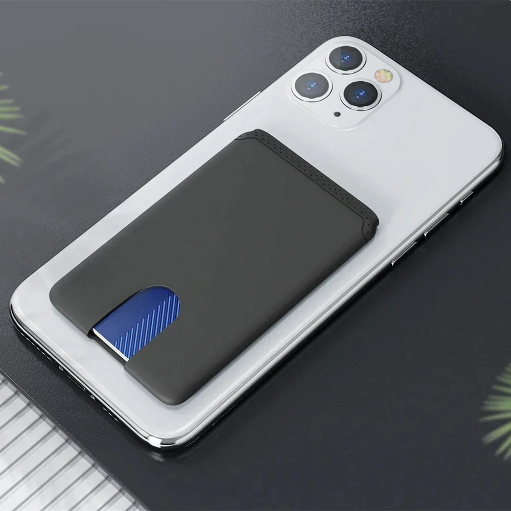 Naklejka na uchwyt na telefon Etui na kartę kredytową 3M Klej z miękkiego silikonu Portfel na telefon komórkowy Kompatybilny z Iphone Android Samsung — zdjęcie 2