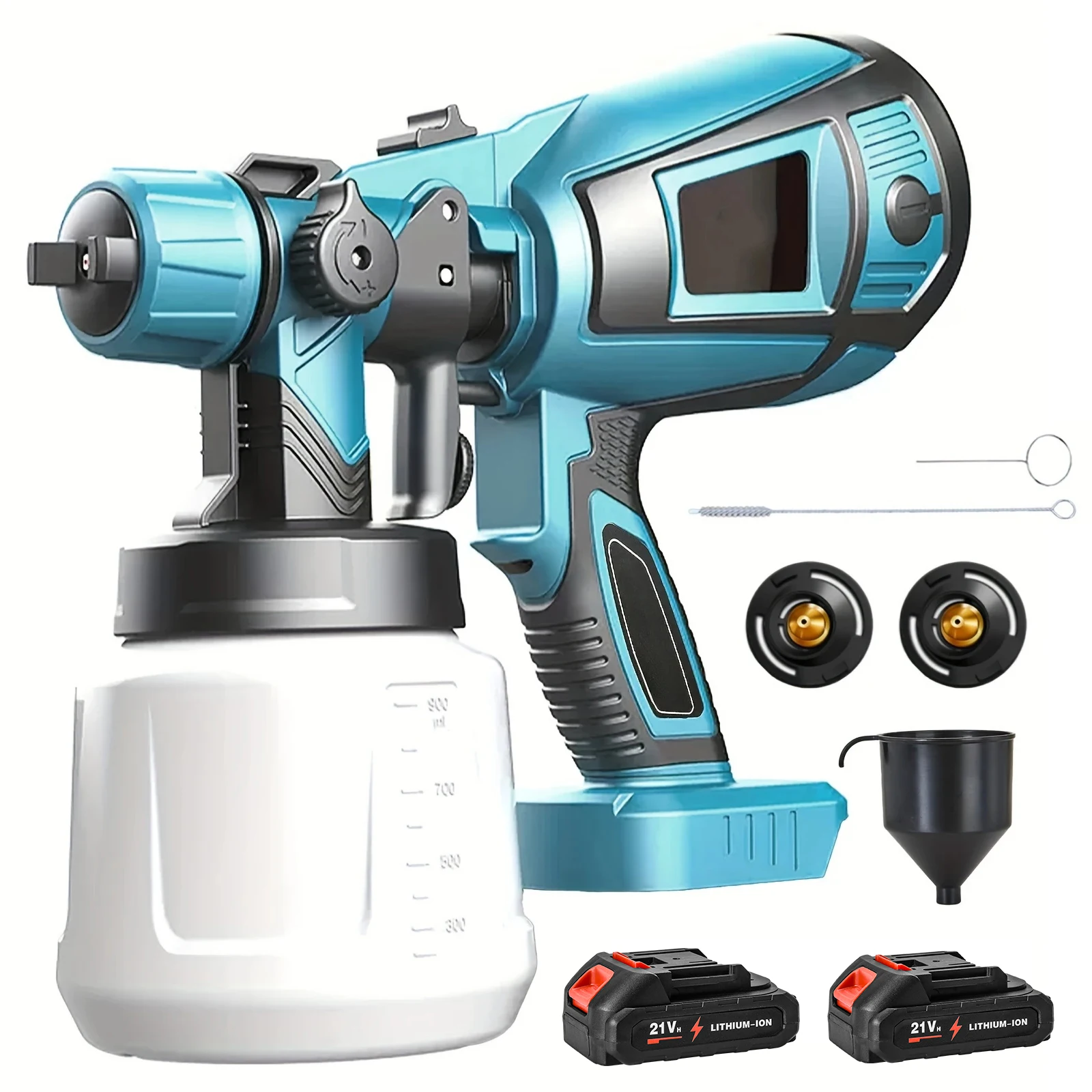 Image of 1000ML Kabellose Elektrische Spritzpistole Tragbarer Haushalts-Farbsprüher Auto-Möbel-Stahlbeschichtungs-Airbrush für Makita 18V Akku