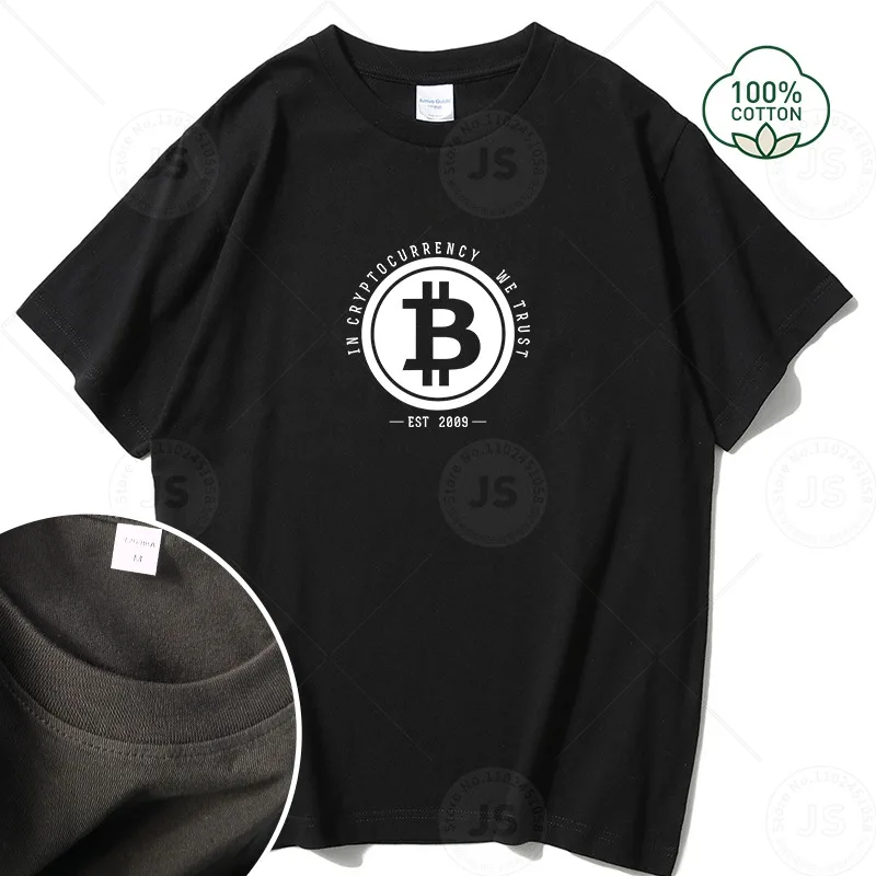 Bitcoin Black Men's T-Shirt Summer New Short Sleeved Millionaire Gift Clothing 4XL