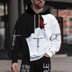 Felpa con cappuccio da uomo Pullover felpa con cappuccio felpa leggera felpa con cappuccio grafica Animal Block Print Sports & Outdoor Daily 3D Print Streetwear