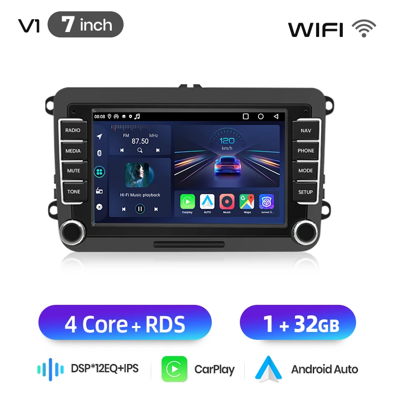 Junsun Autoradio voor Skoda Fabia 2 2007-2014 draadloze CarPlay Android Auto intelligente auto-systemen BT FM Geen 2din DVD
