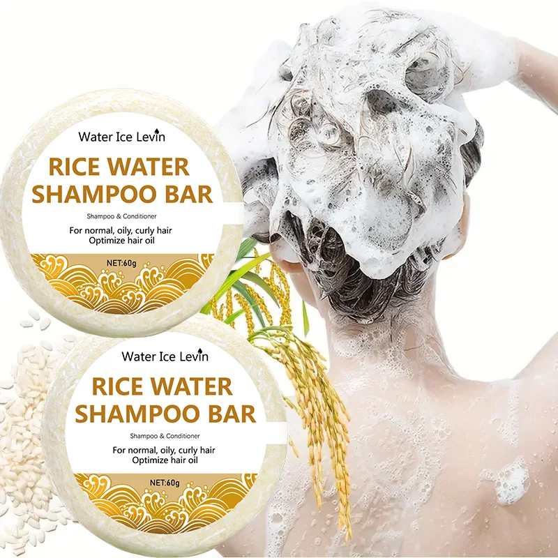 Organic Rice Shampoo Soap Bar 60g Oil-Free Conditioning Protein Nourishing Anti-Loss Hair Hair Growth Bar for Healthy Hair Care