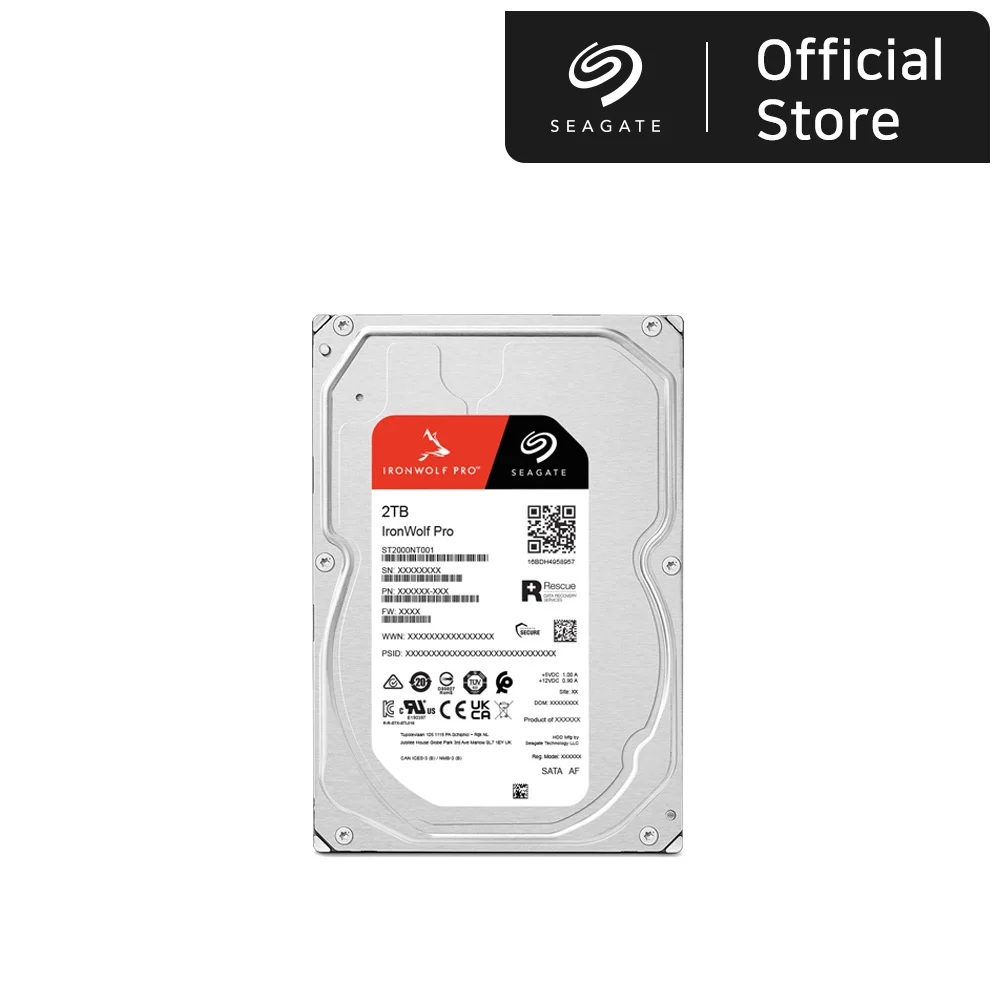 [Korea Official Total Version] Seagate Ironwolf Pro 7200/256M ST2000NT001 2TB HDD Hard Disk