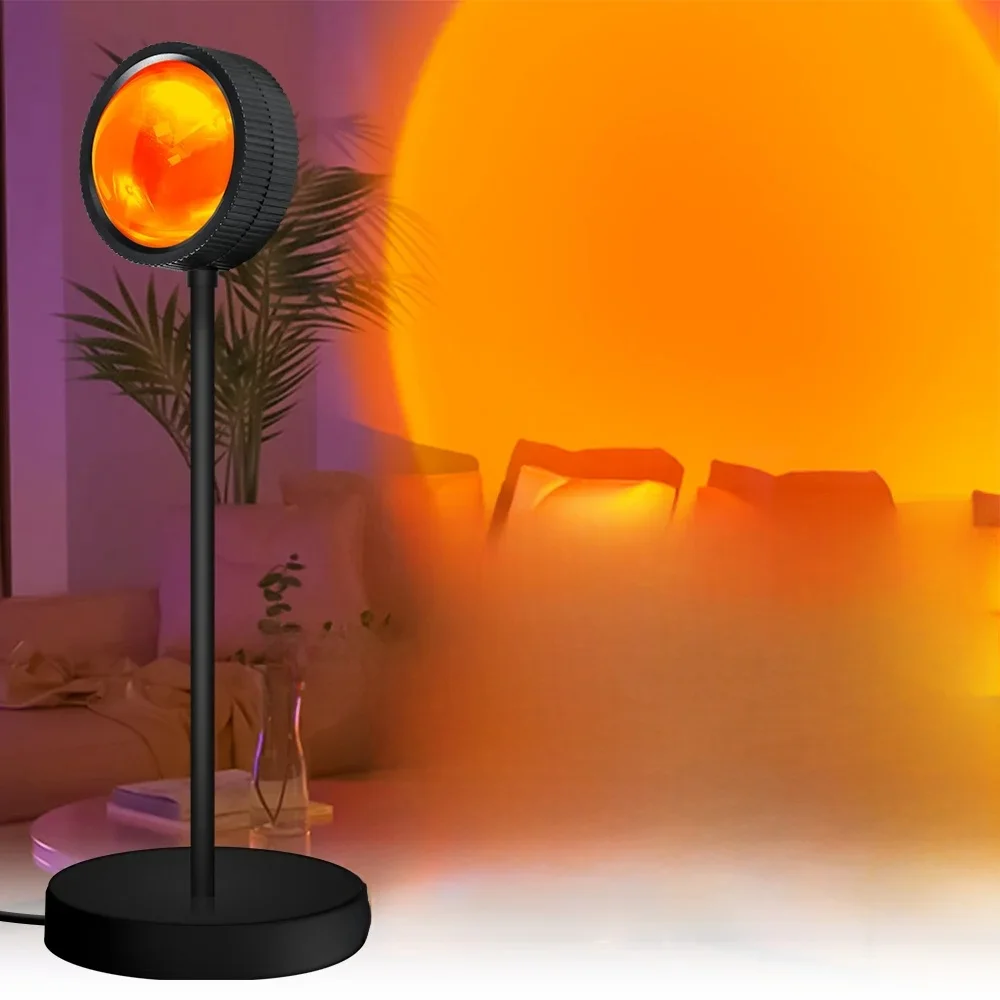 LED Night Light Sunset Projection Lamp Birthday Party Bedroom Photography Wall Background Decoration Rainbow Atmosphere Lighting