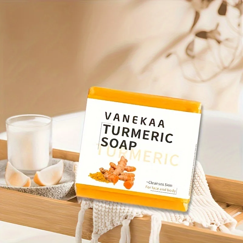 

100g Turmeric Soap Facial Body Hand Make Soap Bar Deep Cleaning Ginger Moisturizing Soap