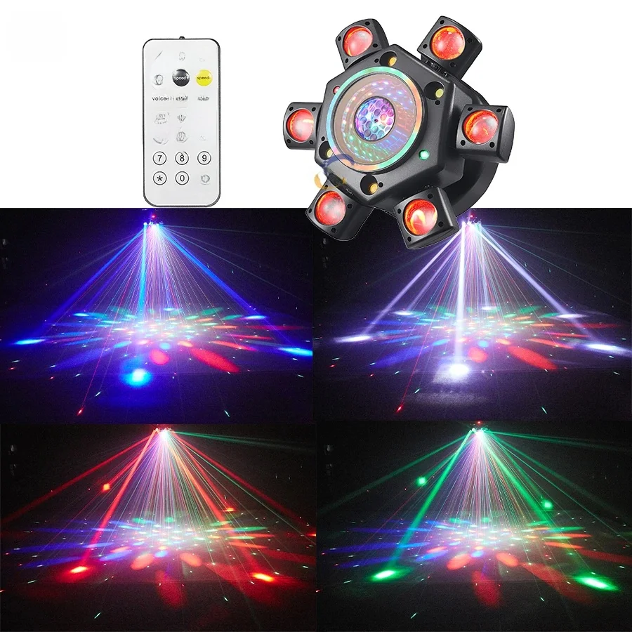 Nieuw zesarmig King Kong Abyss spiegeleffect Moving Head Light met DMX-afstandsbediening geschikt voor DJ Disco Bar Party Christmas - afbeelding 2