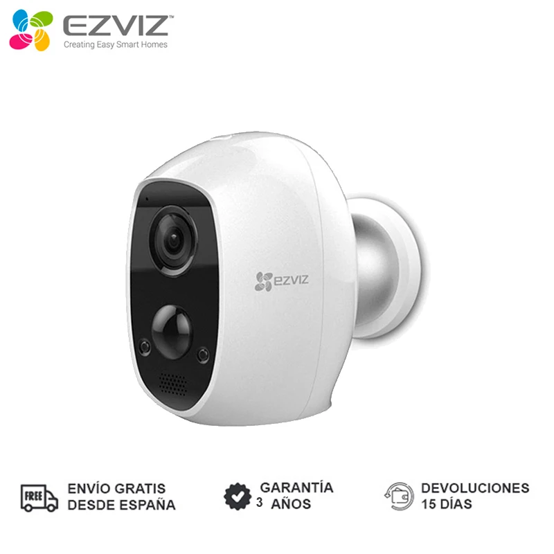 EZVIZ C3A, Camera Video Surveillance, WiFi Camera, IP Camera, Mini Camera, Indoor / Outdoor, FHD 1080p Video, Motion Detection, Rechargeable Battery, 126º Diagonal View