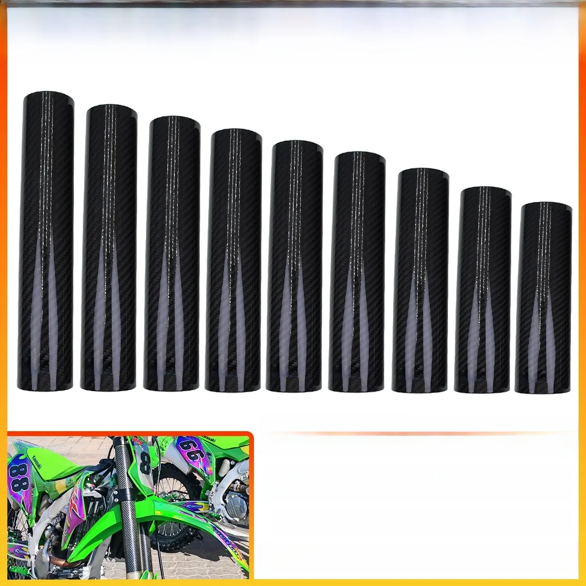 160mm-270mm Koolstofvezel Voorvork Guard Wrap Cover Voor KTM Kawasaki Suzuki Honda Yamaha Husqvarna Sur-Ron Beta Universele Onderdelen - afbeelding 2