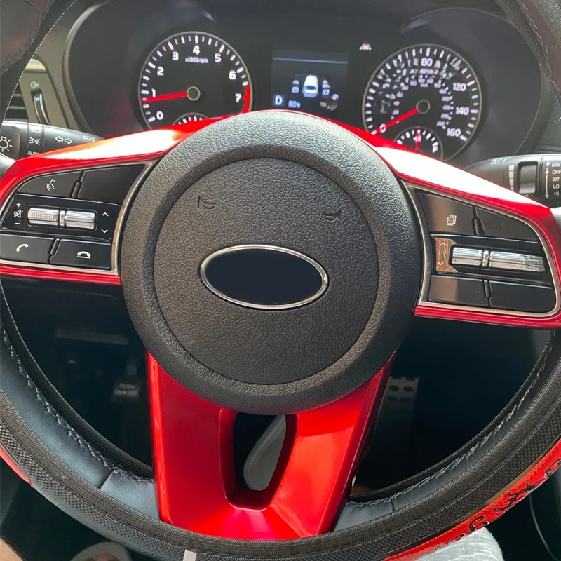 Für KIA Ceed Forte K3 Seltos XCeed Sonet Gehen ABS Carbon faser Auto lenkrad taste Aufkleber