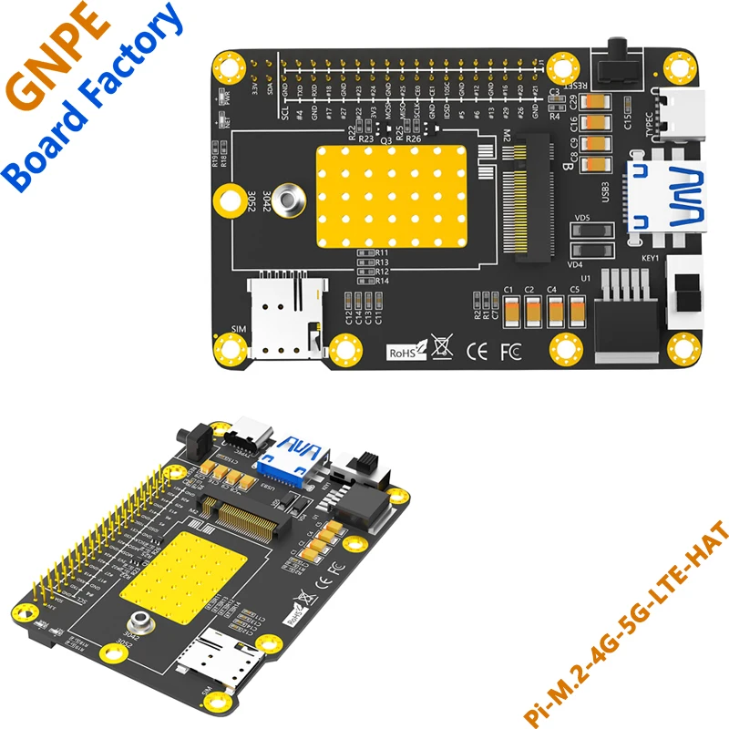 

Raspberry PI USB M.2 4G/5G/LTE expansion board GSM/GPRS/EDGE compatible with RM500/SIM8200