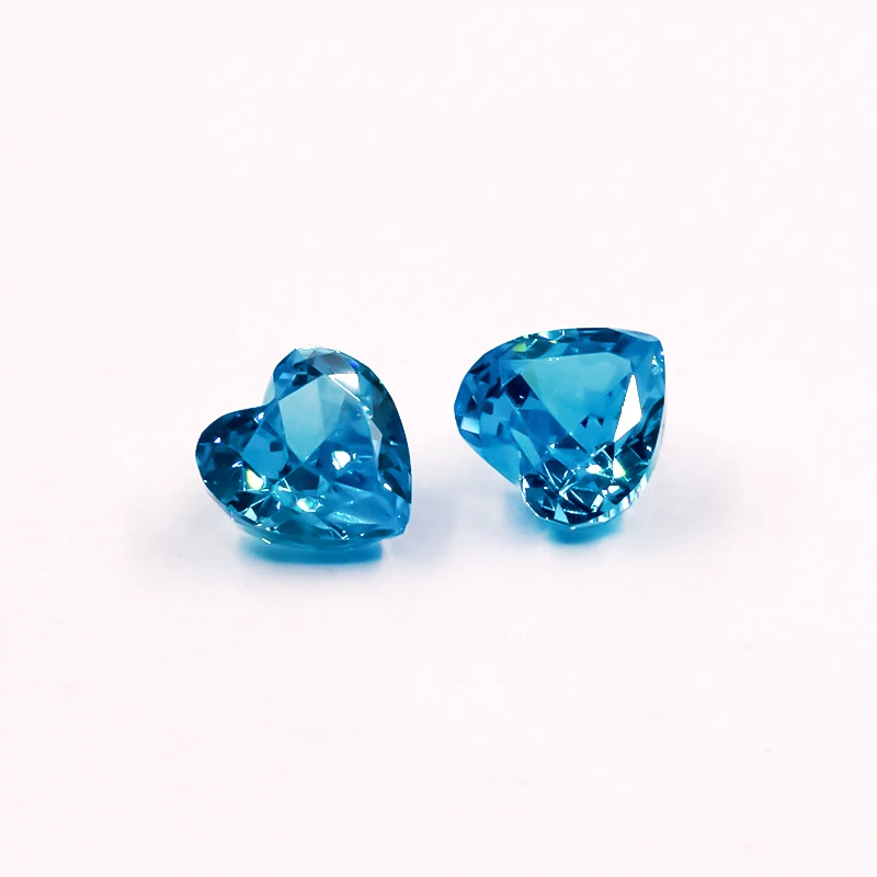 

Size 5x5mm 19#Sea Blue Heart Crushed Ice Cut CZ Stone 5A Zircon Loose Cubic Zirconia Synthetic Gemstone For Jewelry Making