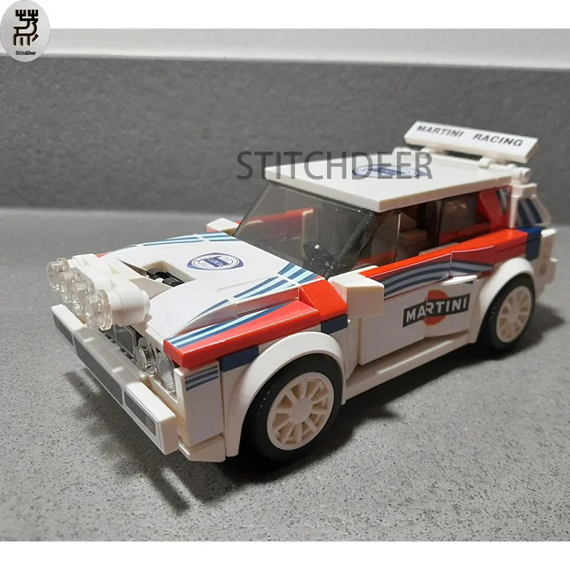 Speed Champion Moc Lancia Delta HF Integrale Martini Racing Baustein Erleuchtung montieren Spielzeug Ziegel klassisches Weihnachts geschenk