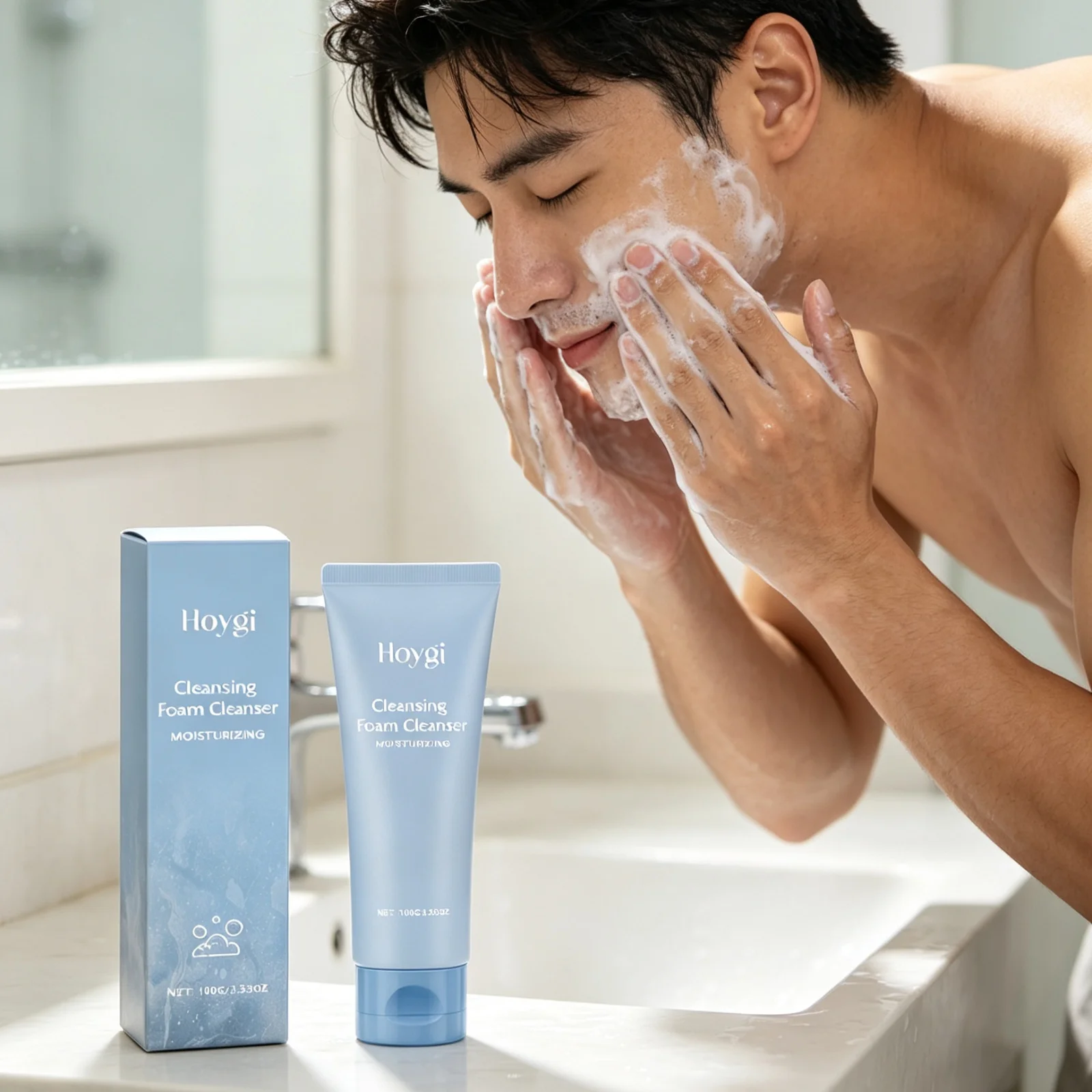 Hoygi Cleansing Foam Cleanser Nourishing Skin Soothe Dryness Remove Oil Repair Skin Condition Non Irritating Gentle Facial Wash