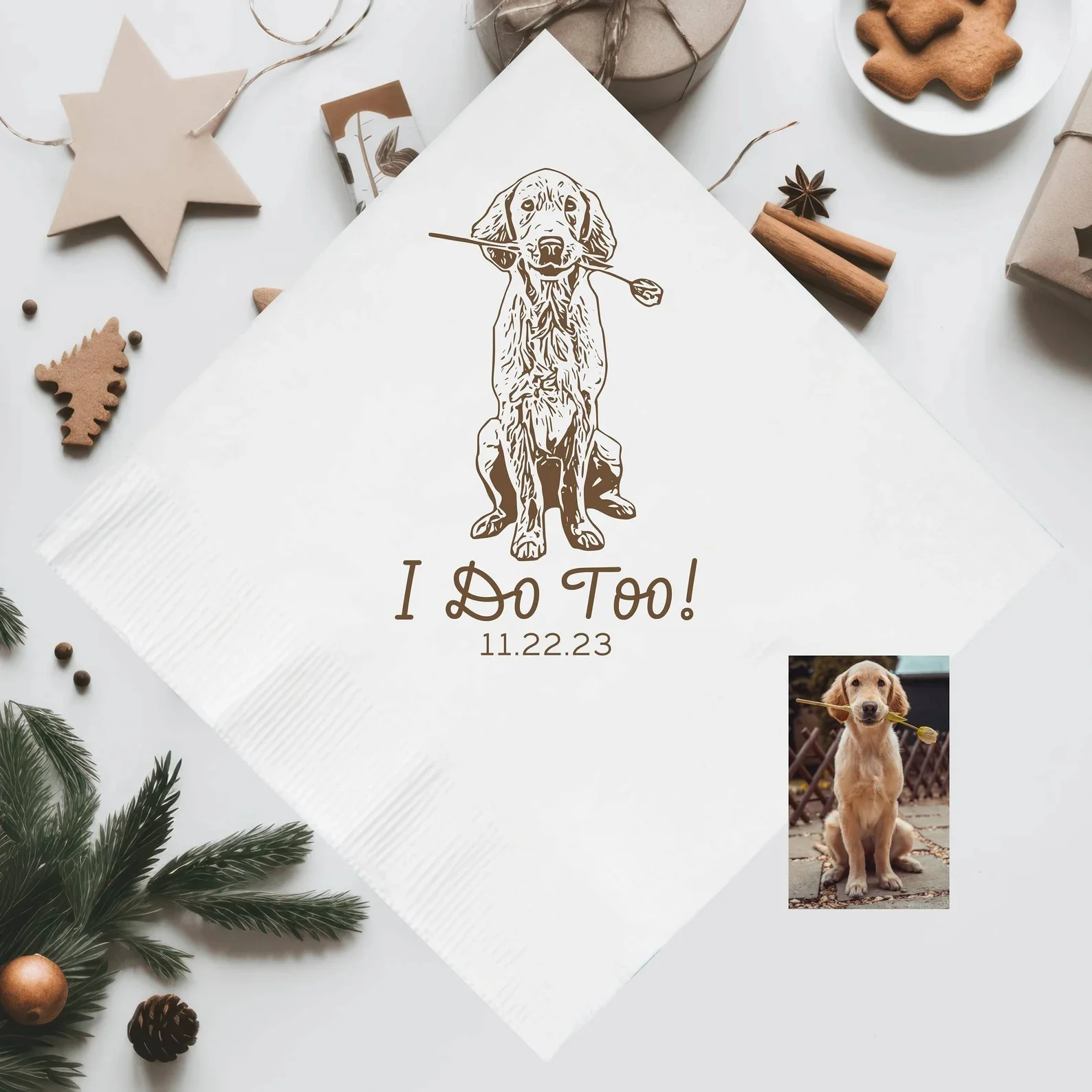 

50 шт. персонализированных салфеток для свадьбы с животными, персонализированные салфетки для коктейлей с животными, персонализированные свадебные салфетки для собак, салфетки для собак на заказ