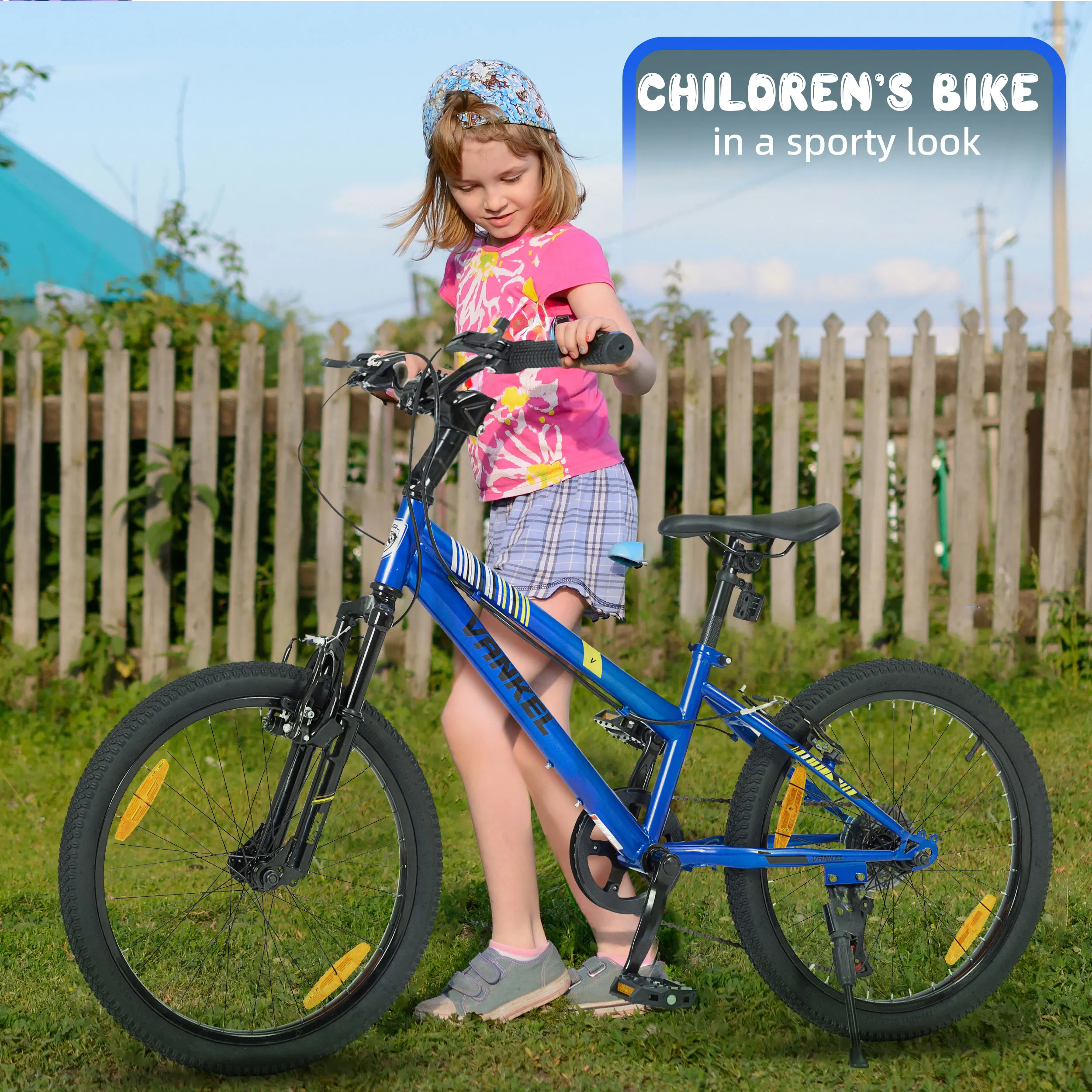 Sinaopus 20” kinderfiets voor jongens en meisjes van 6-9 jaar, lichtgewicht mountainbike met 6 versnellingen, derailleurversnellingen en V-bril's, ride-on cadeau
