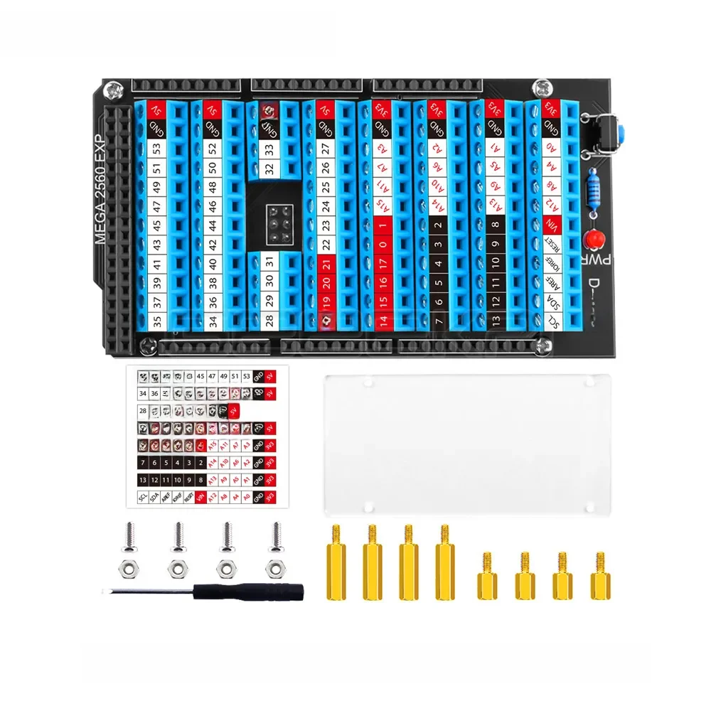 Kapelusz Arduino dla Arduino MEGA 2560 R3 Przycisk resetowania kapelusza terminala i wskaźnik LED Akrylowy panel ochronny — zdjęcie produktu 5