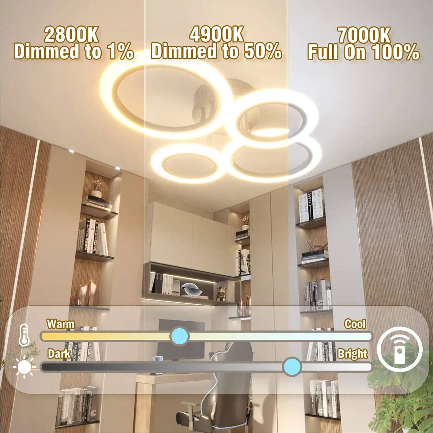 LED Ceiling lights Ring Chandelier Ceiling Lamps For Living Room Bedroom Dining Room Circle Rings Remote control Ceiling Lights