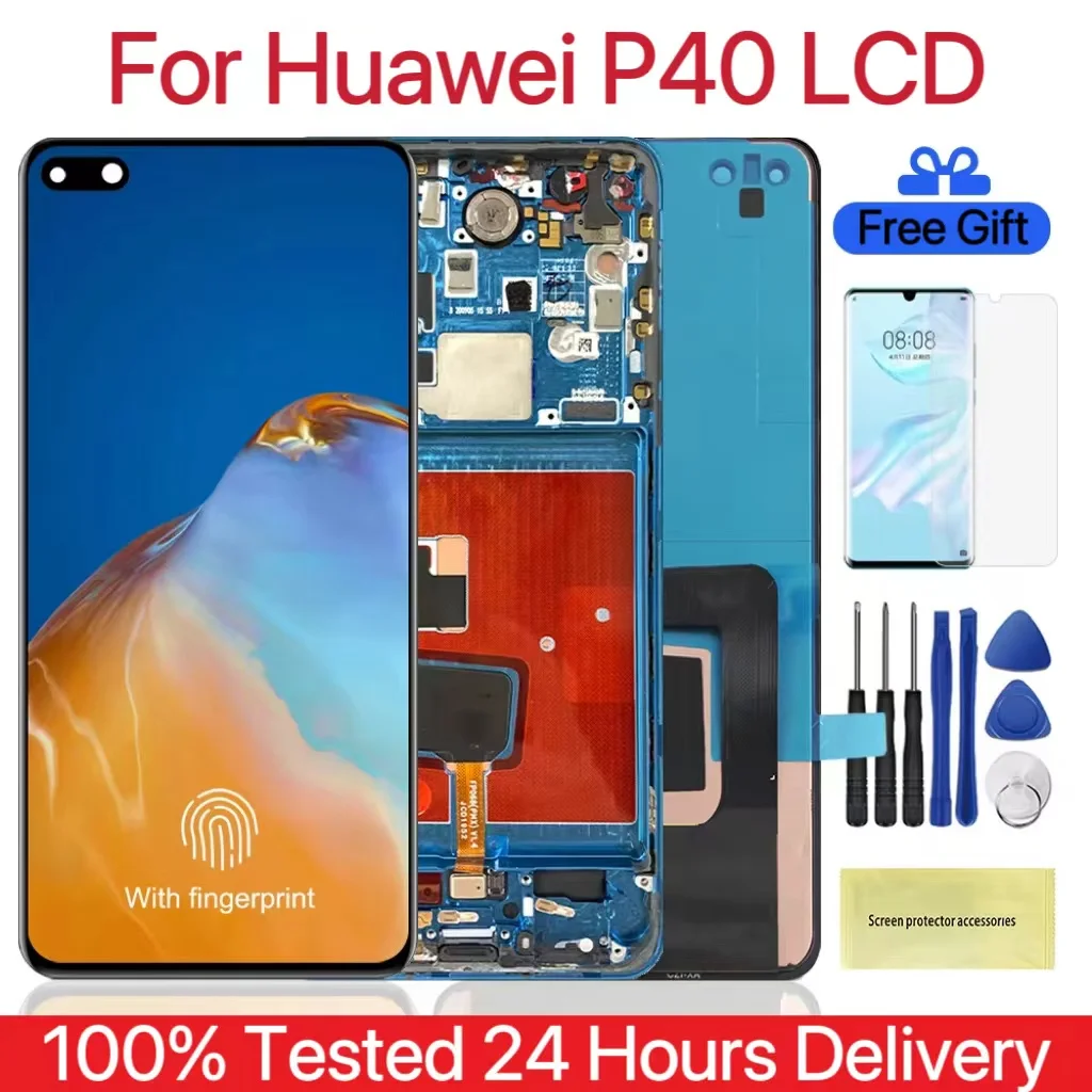 

6.1''TFT-OLED P40 Screen, For Huawei P40 LCD Display ANA-N09 ANA-NX9 ANA-LX4 Touch Screen Replacement +Frame For Huawei P40 LCD