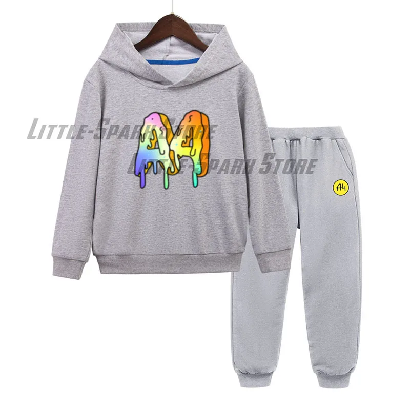 А4 Donuts Children Hoodies Suit Boy Girl Cartoon Влад a4 Бумага Hooded sweatshirts two-piece Cotton Kids Baby Clothes Tops