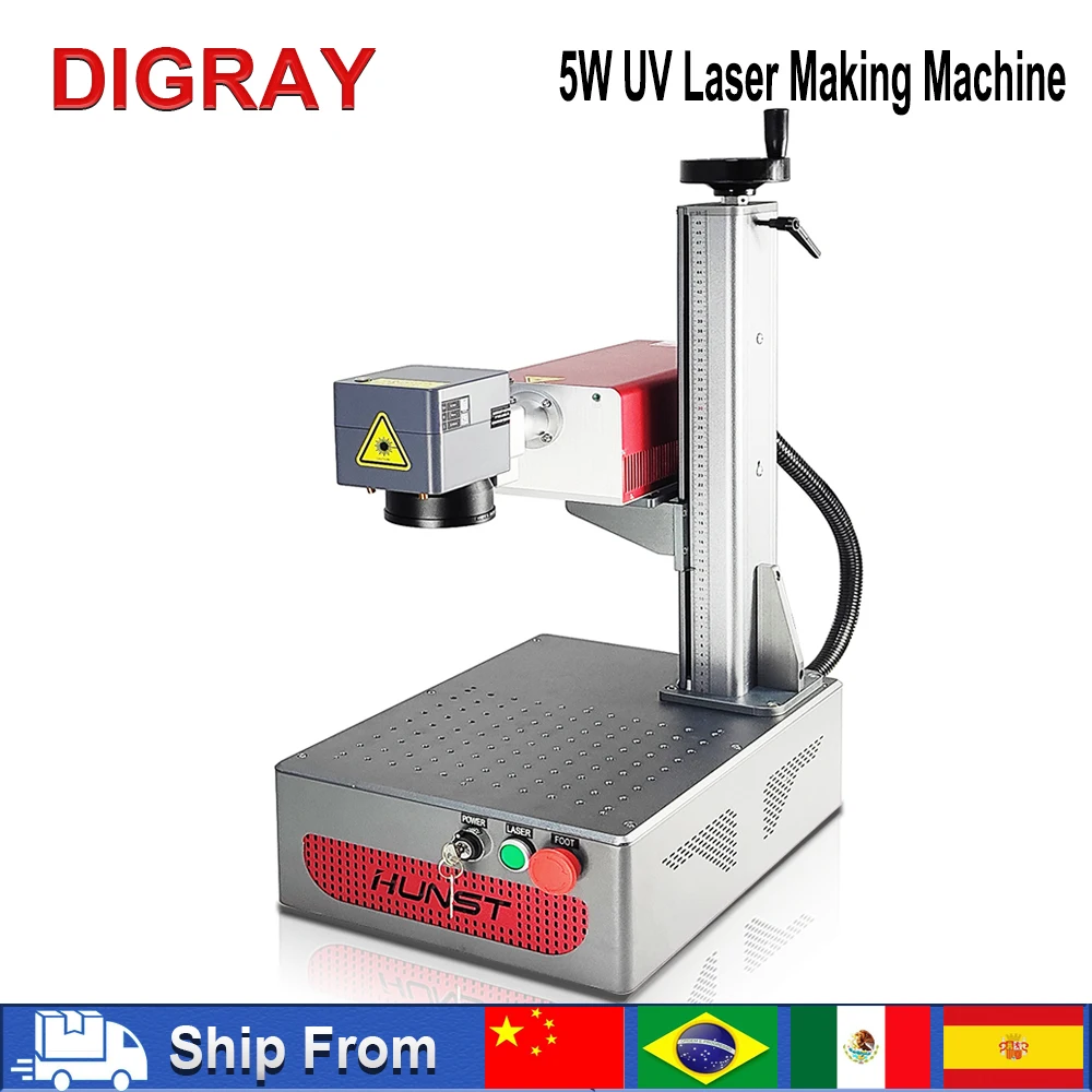 DIGRAY UV Maszyna do znakowania laserowego 355nm 5W Maszyna do grawerowania Nadaje się do wszystkich materiałów Szkło Silikon Metal Drewno Plastik