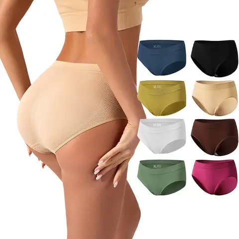 5Pcs 여성 코 튼 높은 허리 팬티 숙 녀 소프트 팬티 솔리드 컬러 여성 속옷 팬티 플러스 크기 속옷 L-2XL 새로운 2025