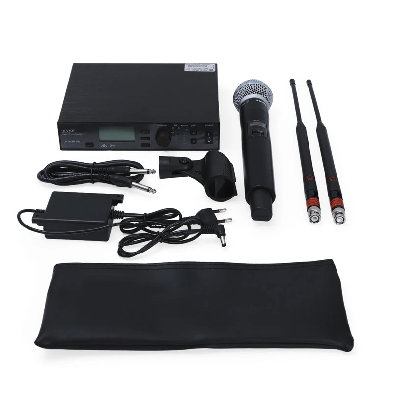 ULXD4 BETA58A Bezprzewodowy, ręczny mikrofon do nagrywania na żywo, cyfrowy mikrofon dynamiczny UHF do występów scenicznych i karaoke, 220 V.