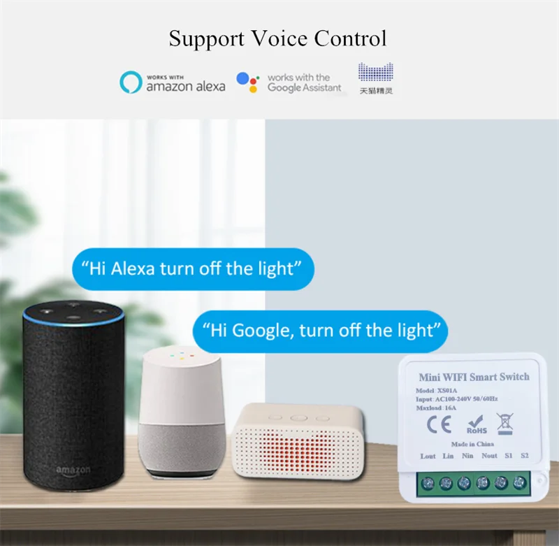 2 Way Mini สมาร์ท Wifi สวิทช์16A Smart Home Automation โมดูลทำงานร่วมกับ Alexa Google Home Smart Life App HA Zigbee2mqtt