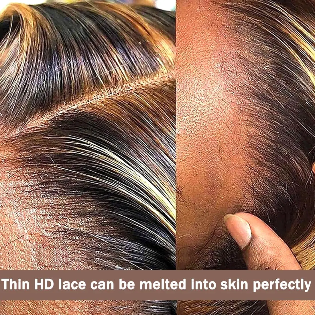 Wig Rambut Asli 13x4 Highlight Deep Wave Lace Front, Kepadatan 200% Warna Ombre P4/27, Wig Rambut Asli Keriting Frontal Untuk Wanita, Sudah Pre Plucked