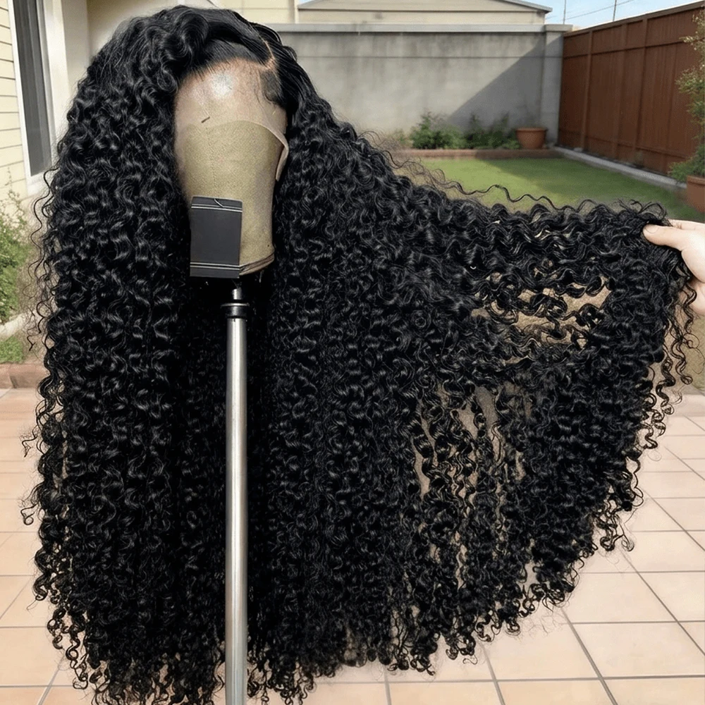 Parrucche in capelli umani con frontale in pizzo a onde profonde 13x4, 42 pollici, densità 200%, pizzo trasparente HD, pre-pizzicate, senza colla, per donne di colore