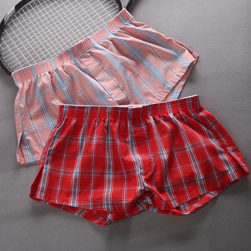 SEOBEAN MĘSKIE SEXY SZORTY BAWEŁNE DO DOMU COMFORT CHECKERED FIT TRUNKS — zdjęcie 2