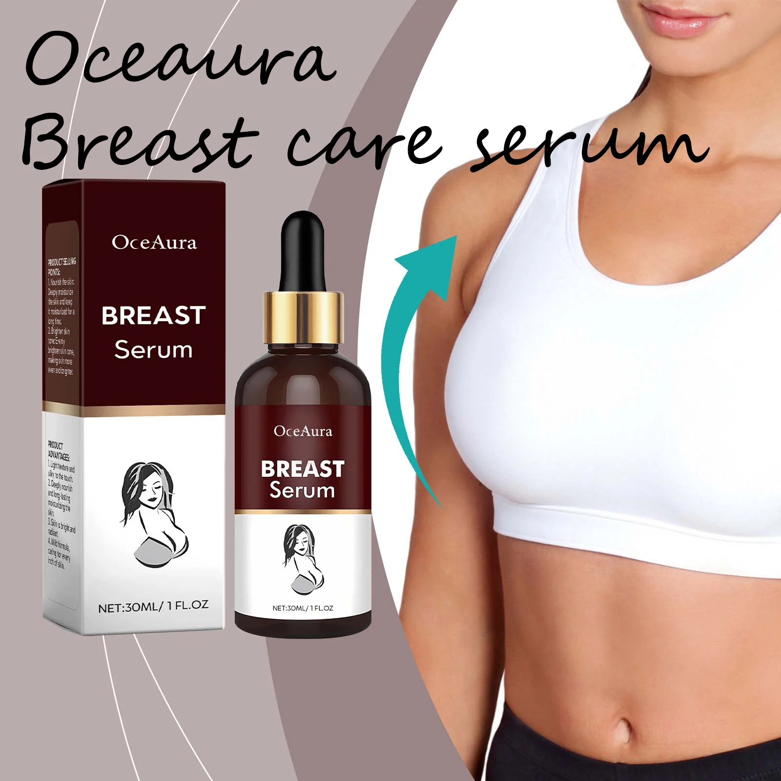 

Oceaura Breast Massage Serum Daily Nourishing Firming Lifting Enhance Breast Moisurizing Lightening Skin Tone Breast Care Serum