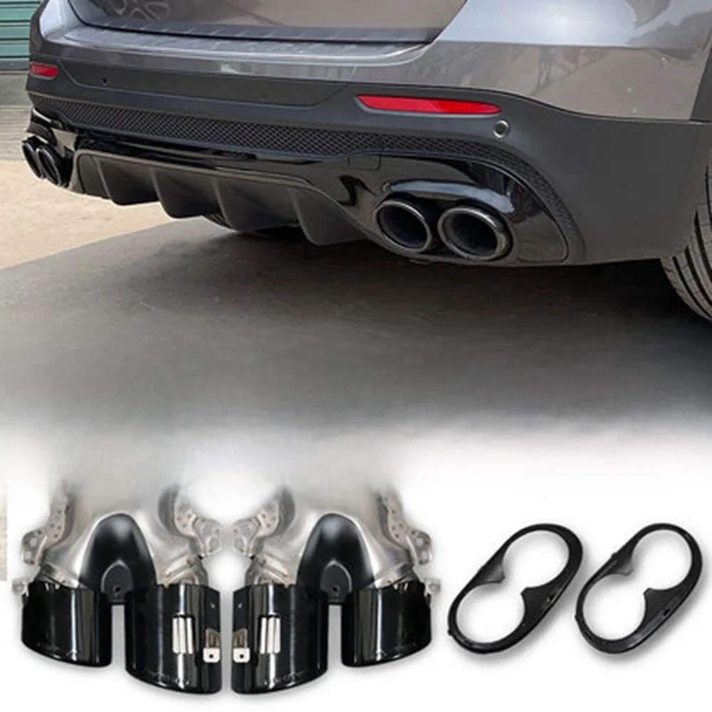 Achterbumper Turbo Uitlaat Uitlaat Tips Pijp Uitgangen Voor Mercedes Benz Glb X247 GLB220 250 GLB35 GLB45 Amg Inbouwen 2020 + - afbeelding 2
