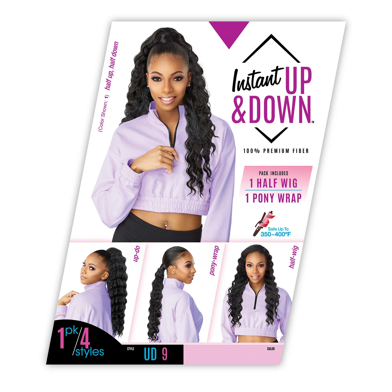 Sensationnel نصف باروكة صناعية N Pony Wrap Instant Up N Down UD 9 #5