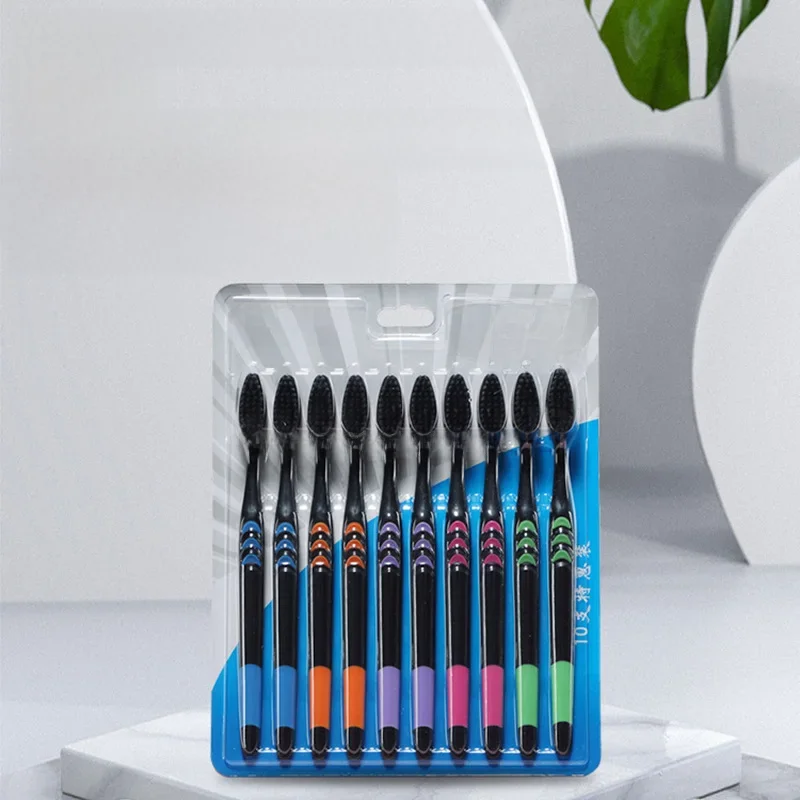 Cross Border Jianpai Soft Bristle Toothbrush Adult Bamboo Charcoal Household Fine Hair Toothbrush Antibacterial Men and Women