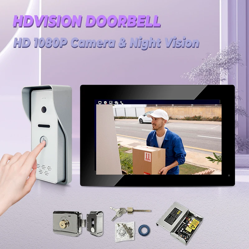 

Top Sale 7 Inch Wired Door Video Intercom Rainproof IR HD 1080P Camera Doorbell Easy to Install Villa Kit Intercom