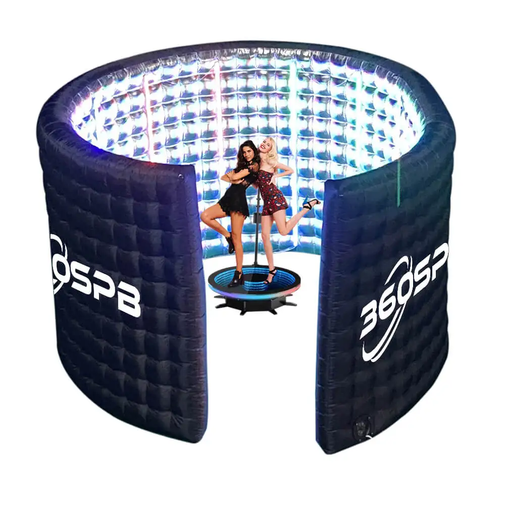 360SPB SIE7 Semicircle/Spiral Inflatable LED 360 Photo Booth Enclosure | 360 Video Booth Backdrop