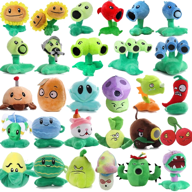 Plants Vs Zombies Stuffed Toys WallNut Sunflower Cherry Bomb Peashooter Potato Mine Chomper Snow Pea Birthday Gifts For Children