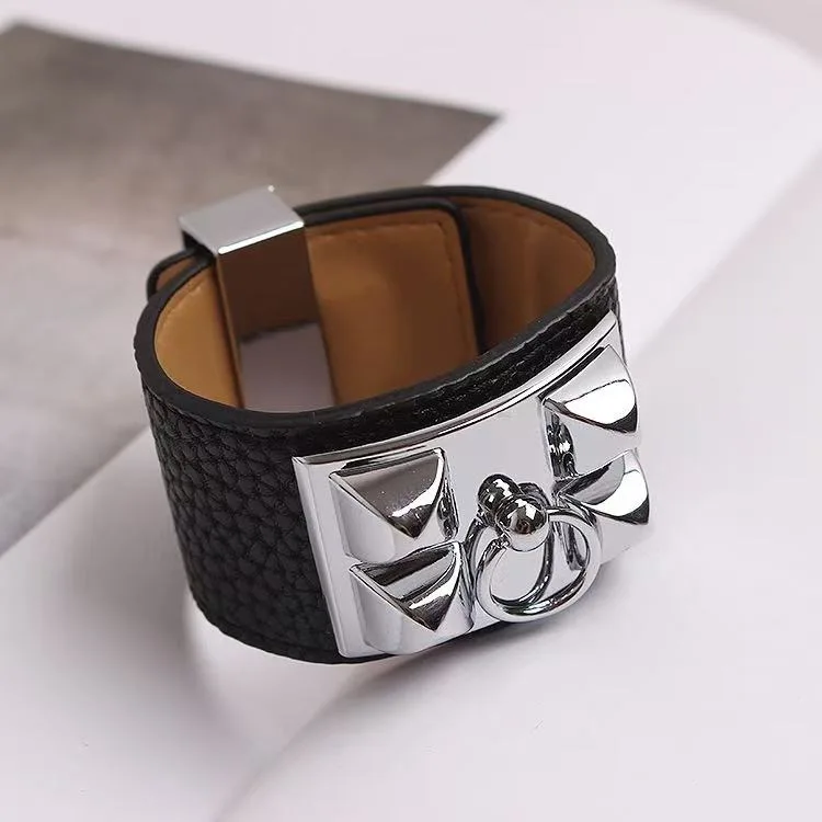 

Punk Style Leather Cuff Bracelet for Women Men