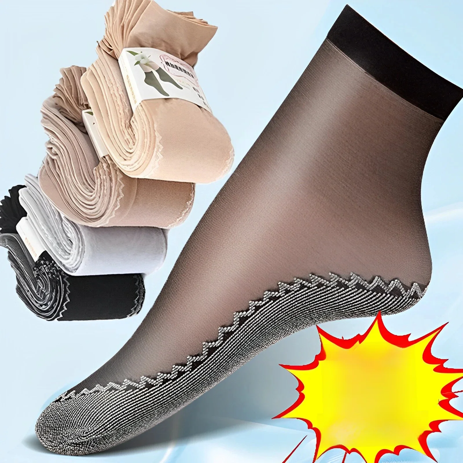 1/10 paires de chaussettes fines en coton antidérapantes pour femmes, chaussettes décontractées à fond antidérapant, transparentes, respirantes, pour printemps-automne