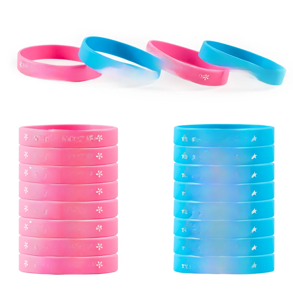 20 pièces garçon ou fille sexe révéler fête Bracelets garçon fille Bracelets pour l'équipe Wendy bienvenue bébé douche sexe révéler fête décor