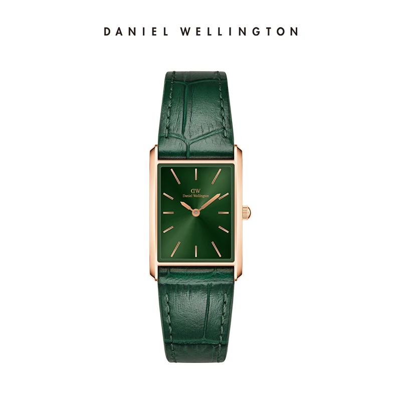 Daniel Wellington Bound Rectangular Women Watch 32x22mm Vintage Square Quartz Leather Strap Green Black Red Brown Ladies Gift