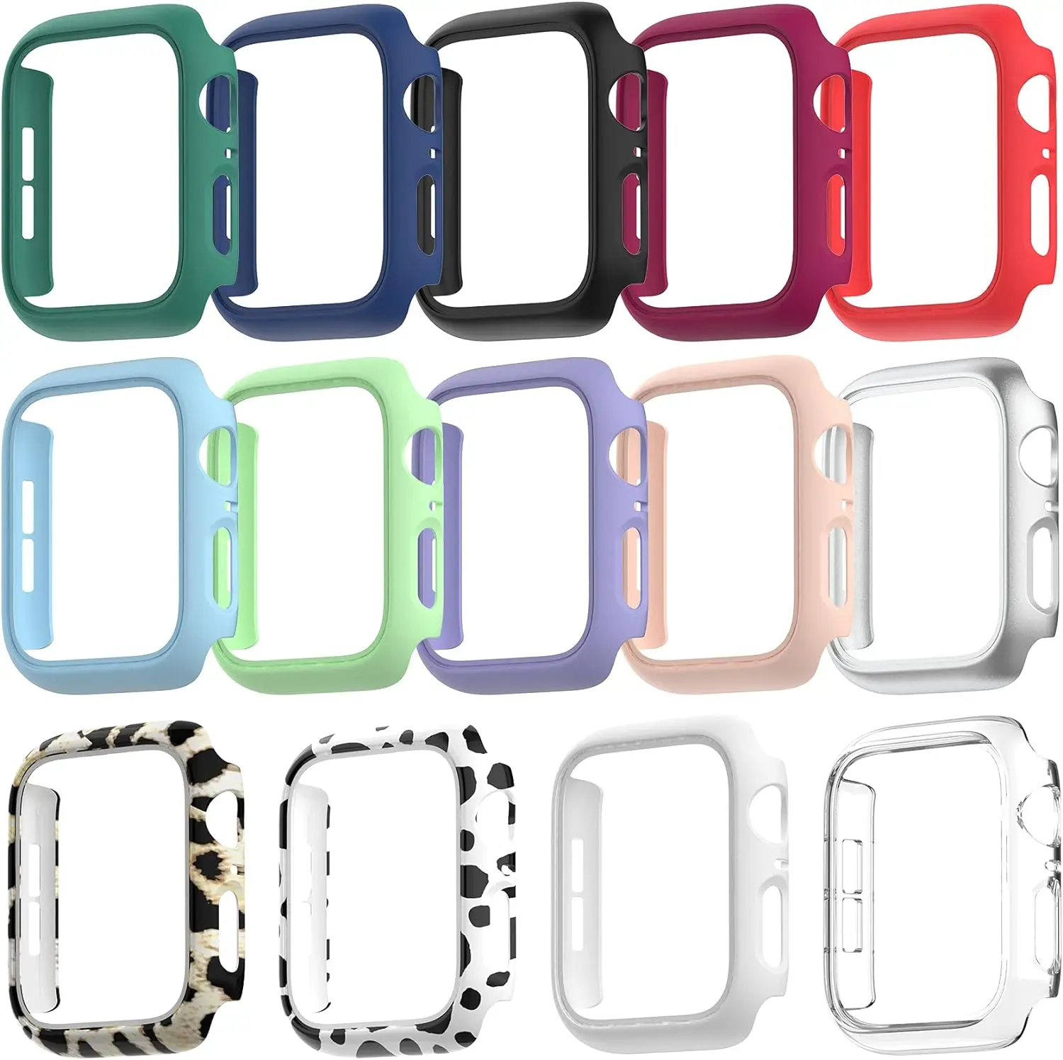 Capa para Apple Watch, 45mm, 41mm, 44mm, 40mm, 42mm, 38mm, acessórios, PC, pára-choques, iWatch Series 8, 7, SE, 6, 5, 4, 3, 9