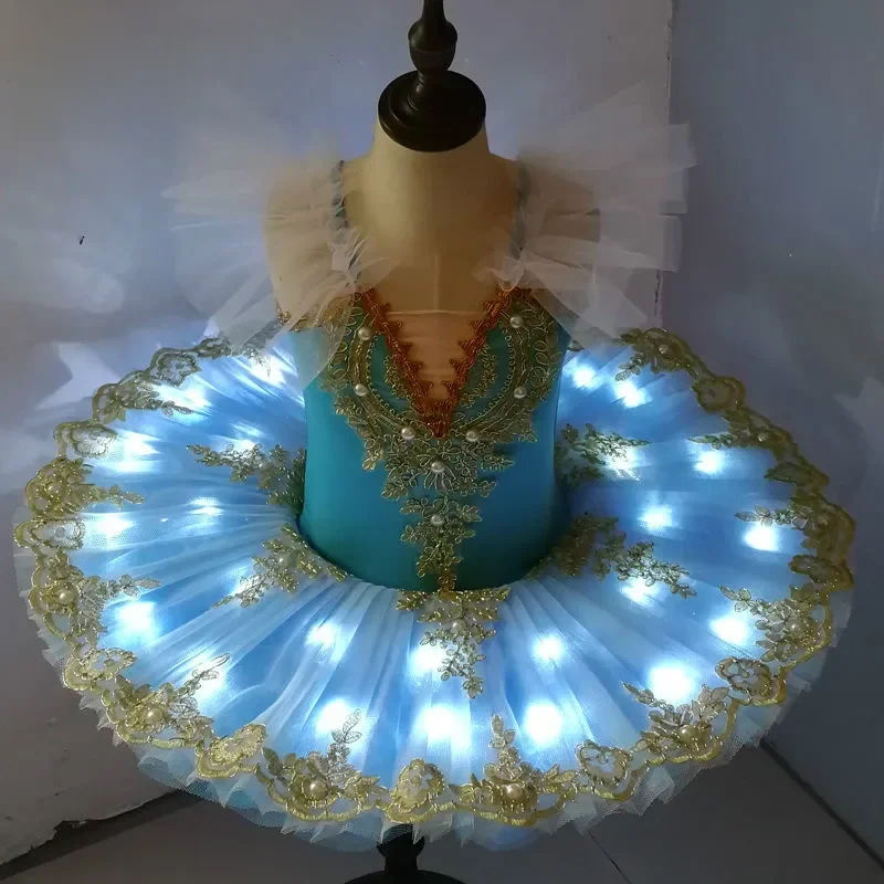 Ruoru Tutu Ballet Led Licht Zwanenmeer Ballerina Pannenkoek Tutu Meisje Vrouwen Volwassen Kind Ballet Jurk Kinderen Dans Kostuums Tutu led - afbeelding 2