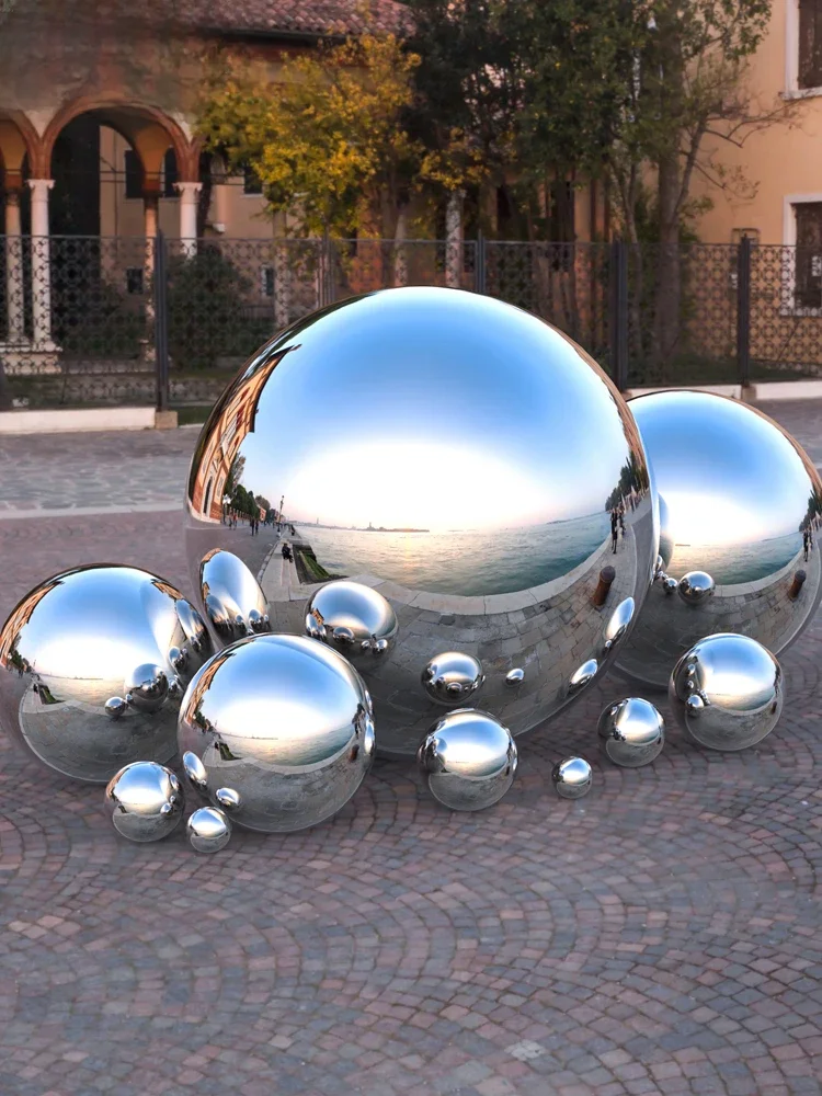 Boule creuse en acier inoxydable 304, diamètre 19-300mm, décoration miroir, boule ronde en acier inoxydable, grande boule flottante