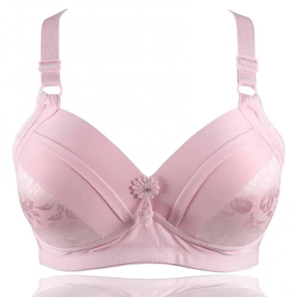 Damski biustonosz Top seksowna bezprzewodowa bielizna z kwiatowym nadrukiem Push Up oddychający bawełniany biustonosz Bralette regulowany duży rozmiar biustonosze bezszwowe — zdjęcie 2