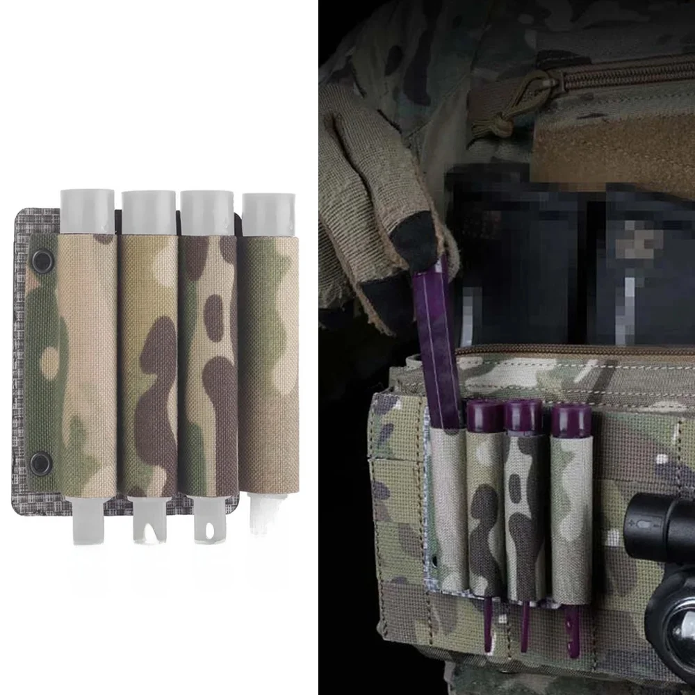 Équipement de chasse en plein air, pochette de rangement pour bâton lumineux, porte-stylo, gilet Airsoft, bâton lumineux, support organisateur Molle