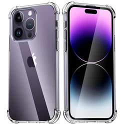 Capa de telefone transparente à prova de choque para iPhone, proteção de lente, tampa traseira, iPhone 15, 14, 13, 12, 11 Pro Max, XR, XS Max