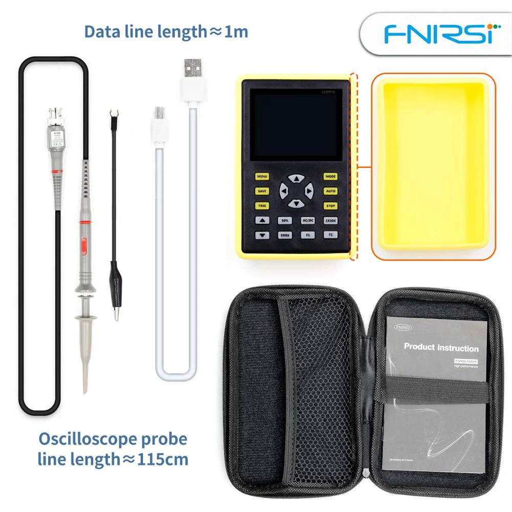 FNIRSI-5012H Handheld Mini Digital Oscilloscope 500MS/s Sampling Rate 100MHz Analog Bandwidth