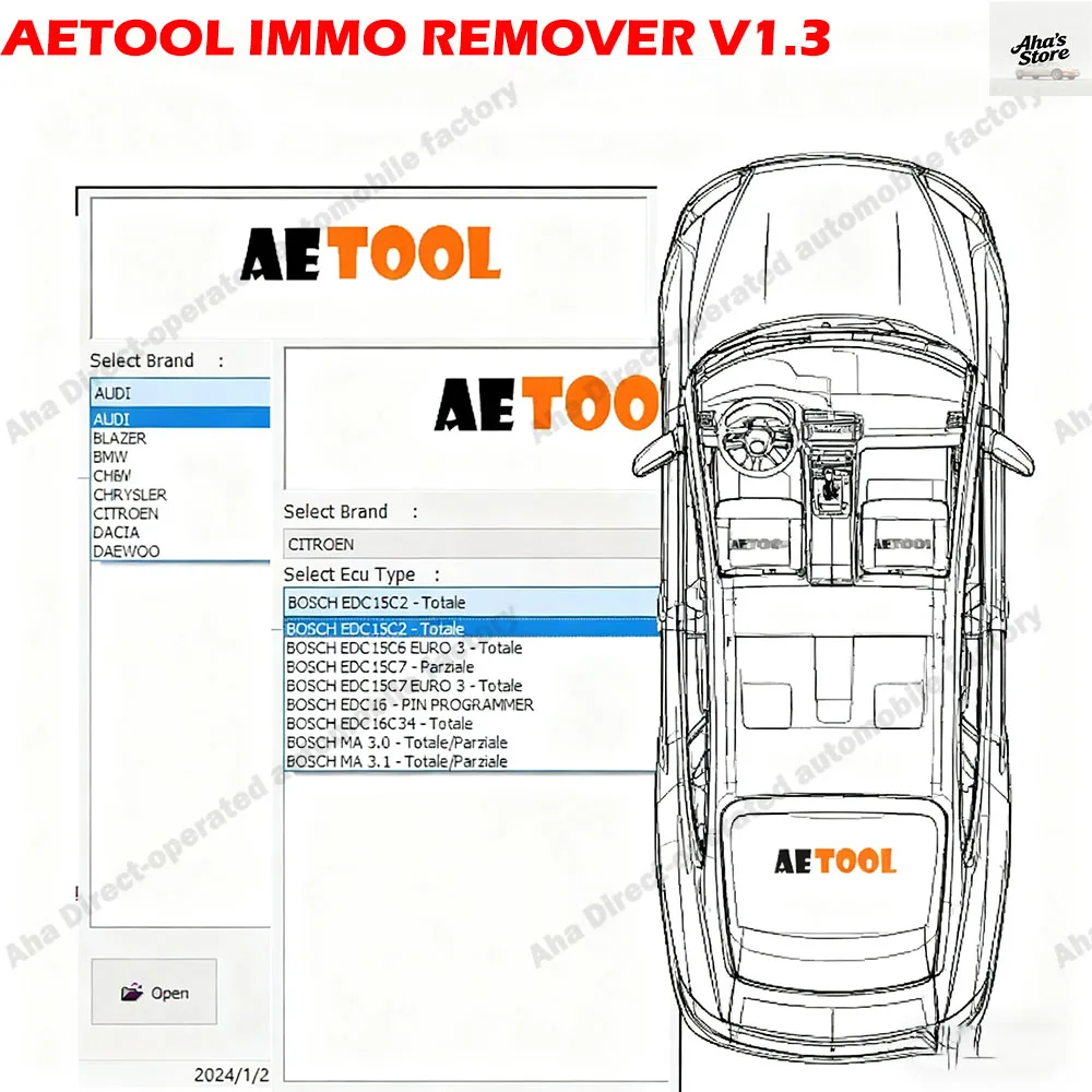 

Latest AETOOL IMMO REMOVER V1.3 obd2 scanner ECU decoding Immo Eeprom Off ECU Dump Decode ECU Calculate PIN Virgin/IMMO Remover