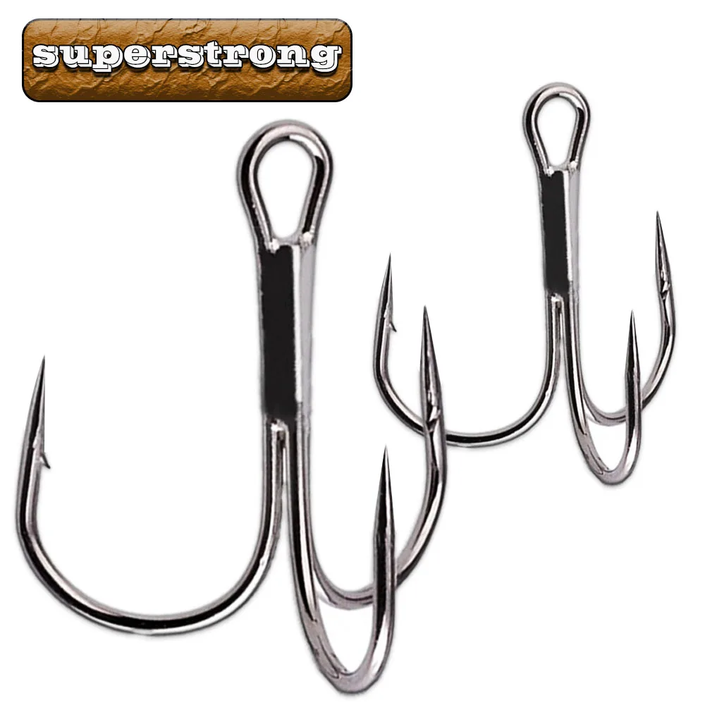 for Fishing Tackle High Carbon Steel Triple Fish Hook With Thorns Fishhook Fihing Goods Hooks Articles Tools Accessories Sports